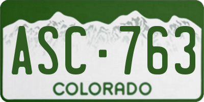 CO license plate ASC763