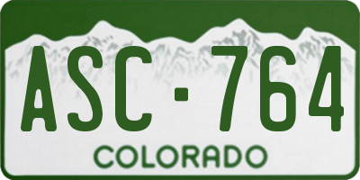 CO license plate ASC764