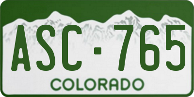 CO license plate ASC765