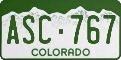 CO license plate ASC767