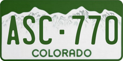 CO license plate ASC770