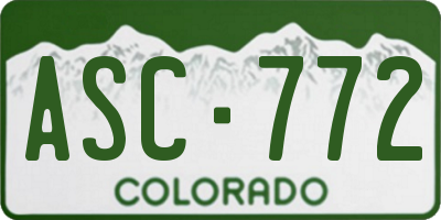 CO license plate ASC772