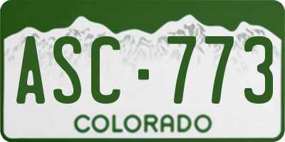 CO license plate ASC773