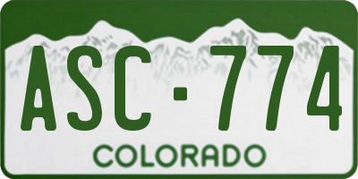 CO license plate ASC774