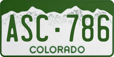 CO license plate ASC786