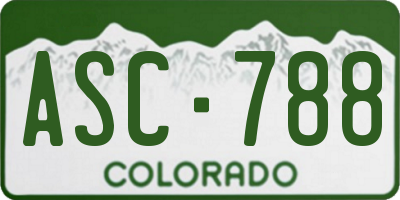 CO license plate ASC788