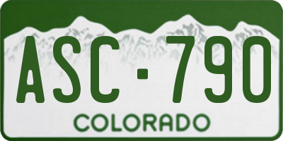 CO license plate ASC790