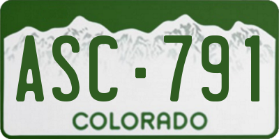 CO license plate ASC791