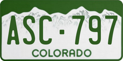 CO license plate ASC797