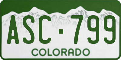 CO license plate ASC799