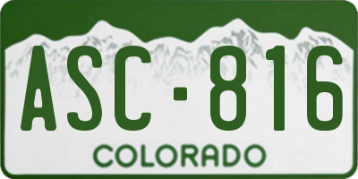 CO license plate ASC816