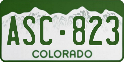 CO license plate ASC823
