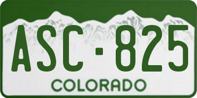 CO license plate ASC825