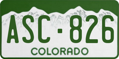 CO license plate ASC826