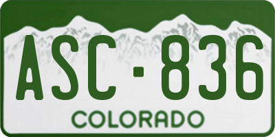 CO license plate ASC836