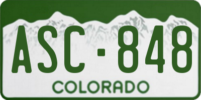CO license plate ASC848