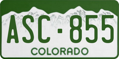 CO license plate ASC855