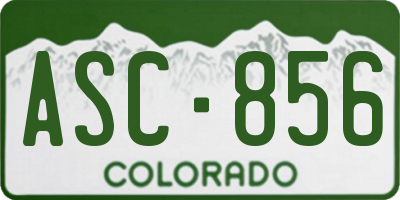 CO license plate ASC856