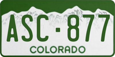 CO license plate ASC877
