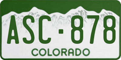 CO license plate ASC878