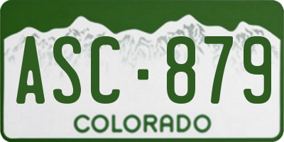 CO license plate ASC879