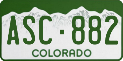 CO license plate ASC882
