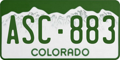 CO license plate ASC883
