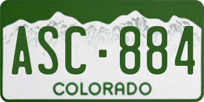 CO license plate ASC884