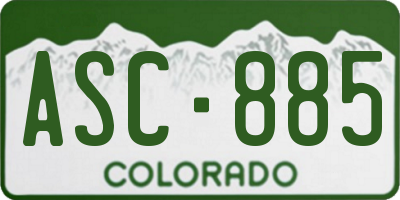 CO license plate ASC885