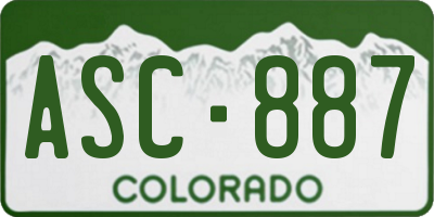 CO license plate ASC887