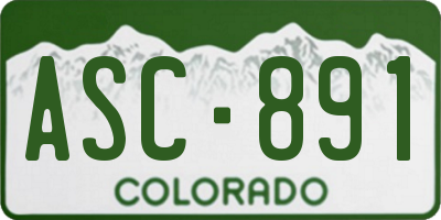 CO license plate ASC891