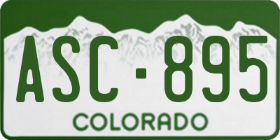 CO license plate ASC895
