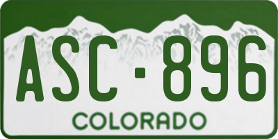 CO license plate ASC896