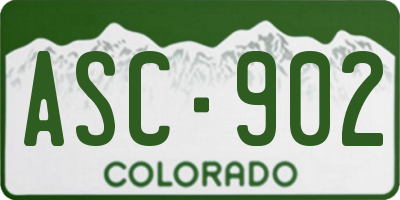 CO license plate ASC902