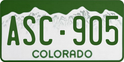 CO license plate ASC905