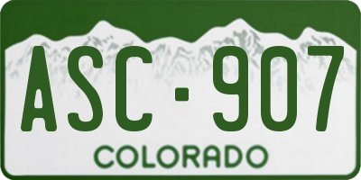 CO license plate ASC907