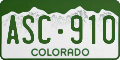 CO license plate ASC910