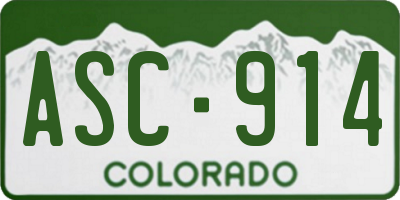 CO license plate ASC914