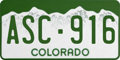 CO license plate ASC916