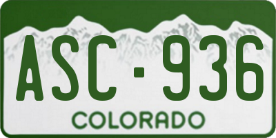 CO license plate ASC936