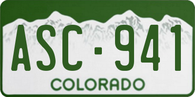 CO license plate ASC941