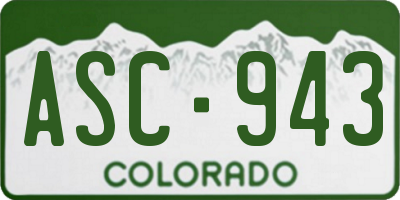 CO license plate ASC943