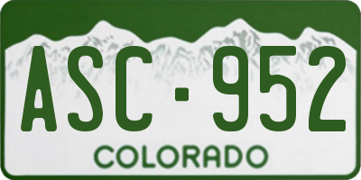 CO license plate ASC952