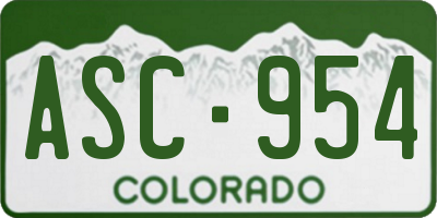 CO license plate ASC954