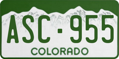CO license plate ASC955