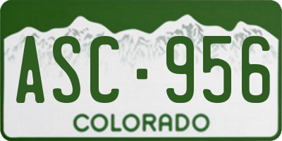 CO license plate ASC956
