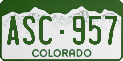 CO license plate ASC957