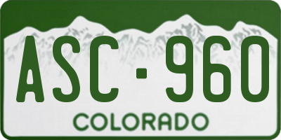 CO license plate ASC960