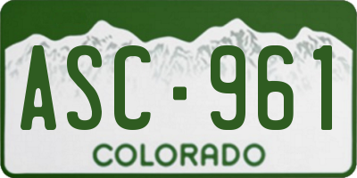 CO license plate ASC961