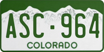 CO license plate ASC964